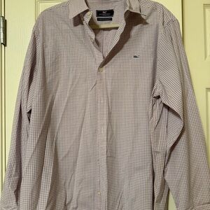 Vineyard Vines Men's Plaid Shirt - Beige and Brown